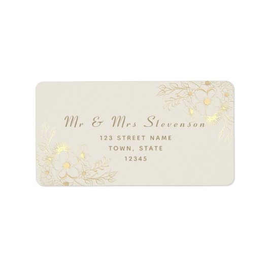 Étiquette Adresse de retour de l'or romantique (Devant)