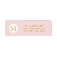 Adresse de retour de l'or rose vif Monogram