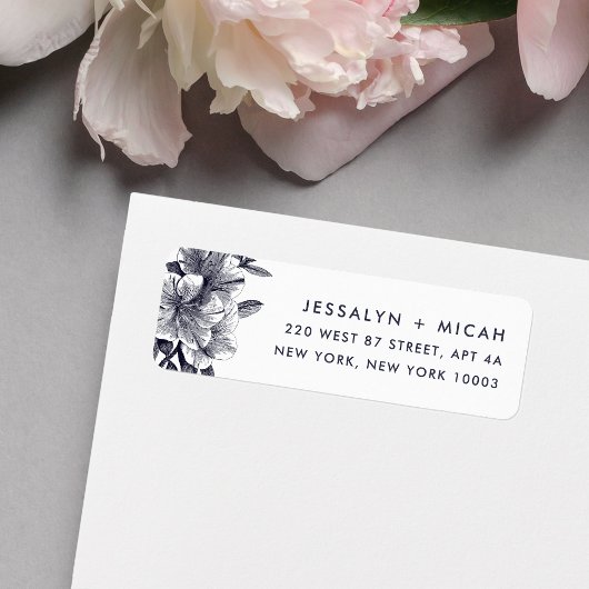 Étiquette Adresse de retour de l'orchidée minuit