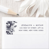 Étiquette Adresse de retour de l'orchidée minuit (En situation)