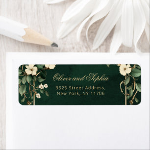 Étiquette Adresse de retour de mariage Art Nouveau Vintage É