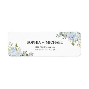 Étiquette Adresse de Retour de Mariage au Eucalyptus Floral 