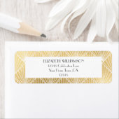 Étiquette Adresse de retour de mariage Blanc & Or Déco (En situation)