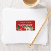 Étiquette Adresse de retour de mariage chinois floral rose r (En situation)