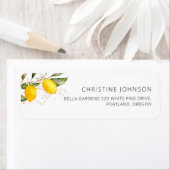 Étiquette Adresse de Retour de Mariage Citron d'Été (En situation)