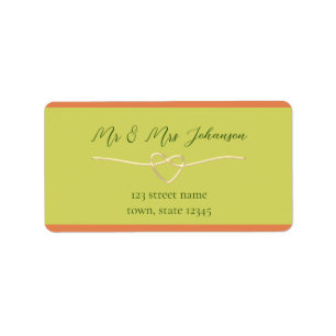 Étiquette Adresse de Retour de Mariage Citron Vert