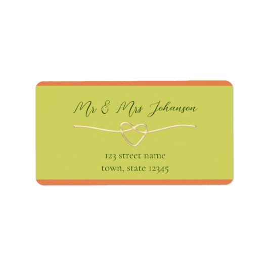 Étiquette Adresse de Retour de Mariage Citron Vert (Devant)