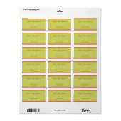 Étiquette Adresse de Retour de Mariage Citron Vert (Feuille entière)