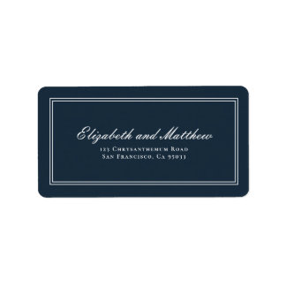 Étiquette Adresse de retour de mariage classique et simple e
