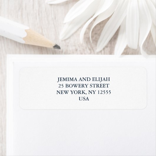 Étiquette Adresse de retour de mariage classique moderne
