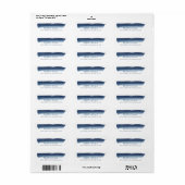 Étiquette Adresse de retour de mariage Creative Navy Brushst (Feuille entière)