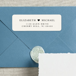 Étiquette Adresse de retour de mariage crème élégante