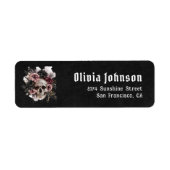 Étiquette Adresse de Retour de Mariage de Crâne de Halloween (Devant)