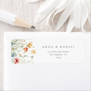 Étiquette Adresse de retour de mariage de jardin de fleurs s
