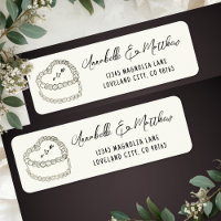 Adresse de Retour de Mariage Dessinée à la Main su