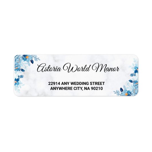 Étiquette Adresse de retour de mariage d'été de fleur élégan (Devant)