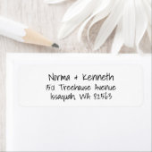 Étiquette Adresse de retour de mariage écriture manuscrite d (En situation)