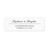 Étiquette Adresse de retour de mariage écriture simple éléga (Devant)