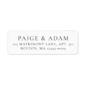 Étiquette Adresse de retour de mariage éditorial moderne (Devant)