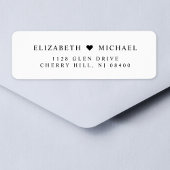 Étiquette Adresse de retour de mariage élégant