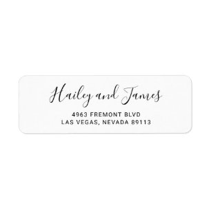 Étiquette Adresse de Retour de Mariage Élégant Moderne