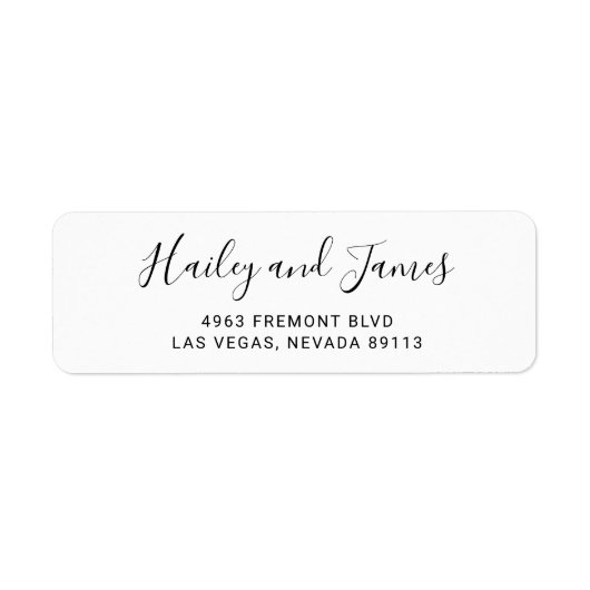 Étiquette Adresse de Retour de Mariage Élégant Moderne (Devant)