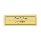 Étiquette Adresse de Retour de Mariage Élégante Classique Fa (Devant)