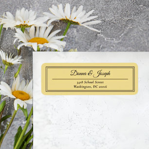 Étiquette Adresse de Retour de Mariage Élégante Classique Fa