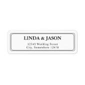 Étiquette Adresse de Retour de Mariage en Écriture Classique (Devant)
