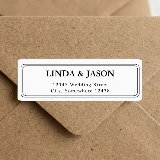 Étiquette Adresse de Retour de Mariage en Écriture Classique
