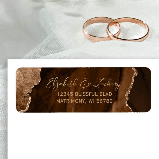 Étiquette Adresse de retour de mariage en écriture script Ag