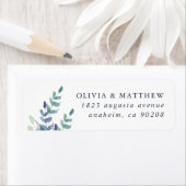 Étiquette Adresse de retour de mariage floral Luxe (En situation)