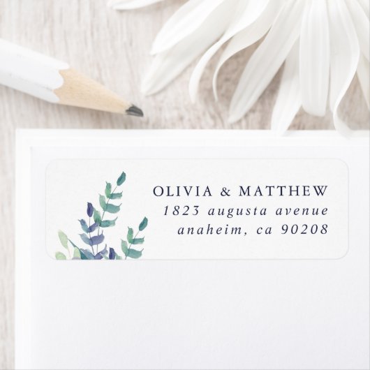 Étiquette Adresse de retour de mariage florale Luxe (En situation)