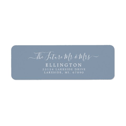 Étiquette Adresse de retour de mariage Future Mr & Mrs Scrip (Devant)