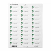 Étiquette Adresse de retour de mariage minimaliste avec palm (Feuille entière)