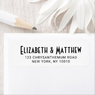 Étiquette Adresse de retour de mariage moderne simple élégan