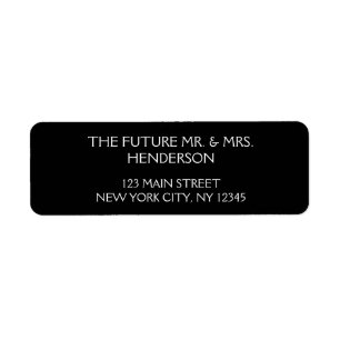 Étiquette Adresse de retour de mariage noir
