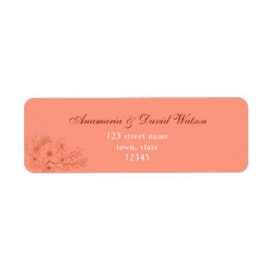 Étiquette Adresse de retour de mariage pêche