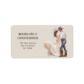 Étiquette Adresse de Retour de Mariage Ranch Western Boho (Devant)
