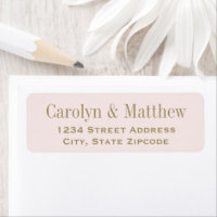 Adresse de retour de mariage rose pâle vintage