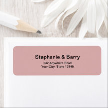 Adresse de retour de mariage rose poussiéreuse min