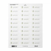 Étiquette Adresse de Retour de Mariage Simple avec Verdure E (Feuille entière)