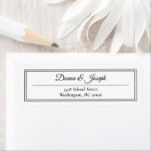 Étiquette Adresse de Retour de Mariage Simple Classique Blan (En situation)