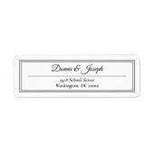 Étiquette Adresse de Retour de Mariage Simple Classique Blan (Devant)