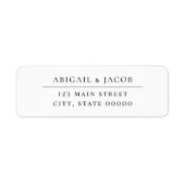 Étiquette Adresse de Retour de Mariage Simple Élégant (Devant)