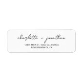 Étiquette Adresse de retour de Mariage simple et chic (Devant)