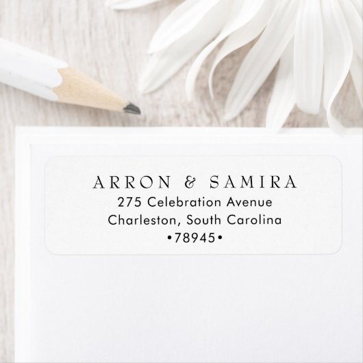 Étiquette Adresse de retour de mariage simple moderne (En situation)
