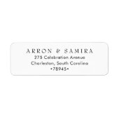 Étiquette Adresse de retour de mariage simple moderne (Devant)