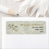 Étiquette Adresse de Retour de Mariage sur la Plage (En situation)