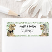Étiquette Adresse de Retour de Mariage sur le Thème des Dino (En situation)